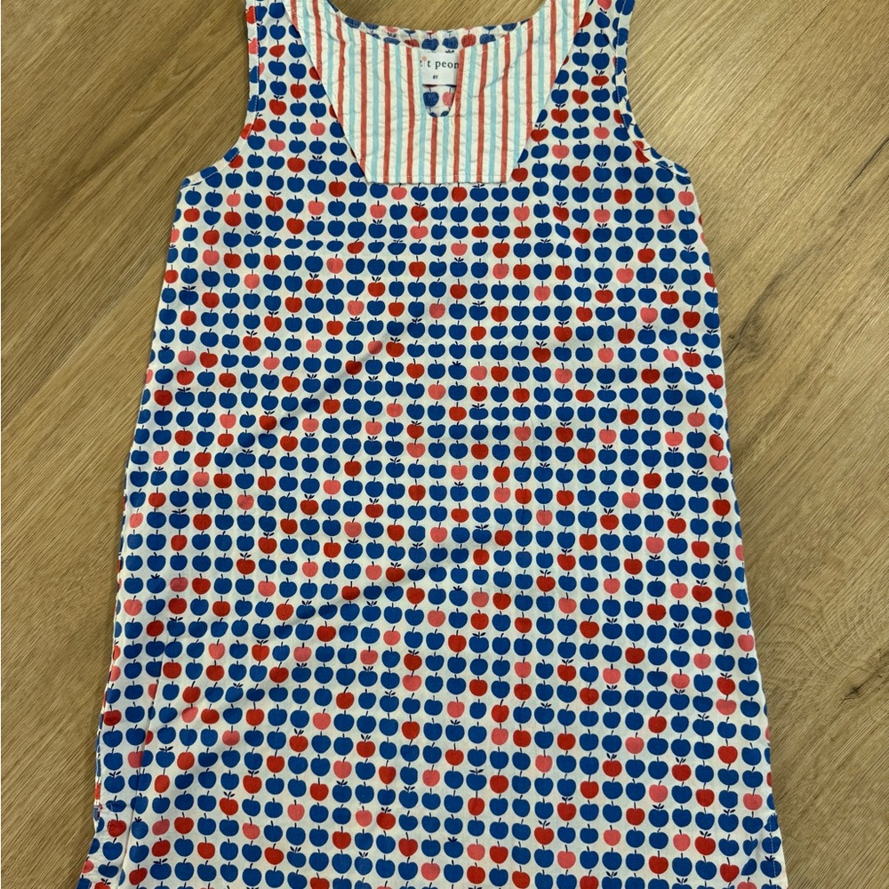 Petit Peonh Colorful Sleeveless Dress with Apple Print